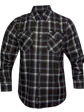 DIXXON KISS Black & Gray Plaid Long-Sleeve Button-Down Shirt